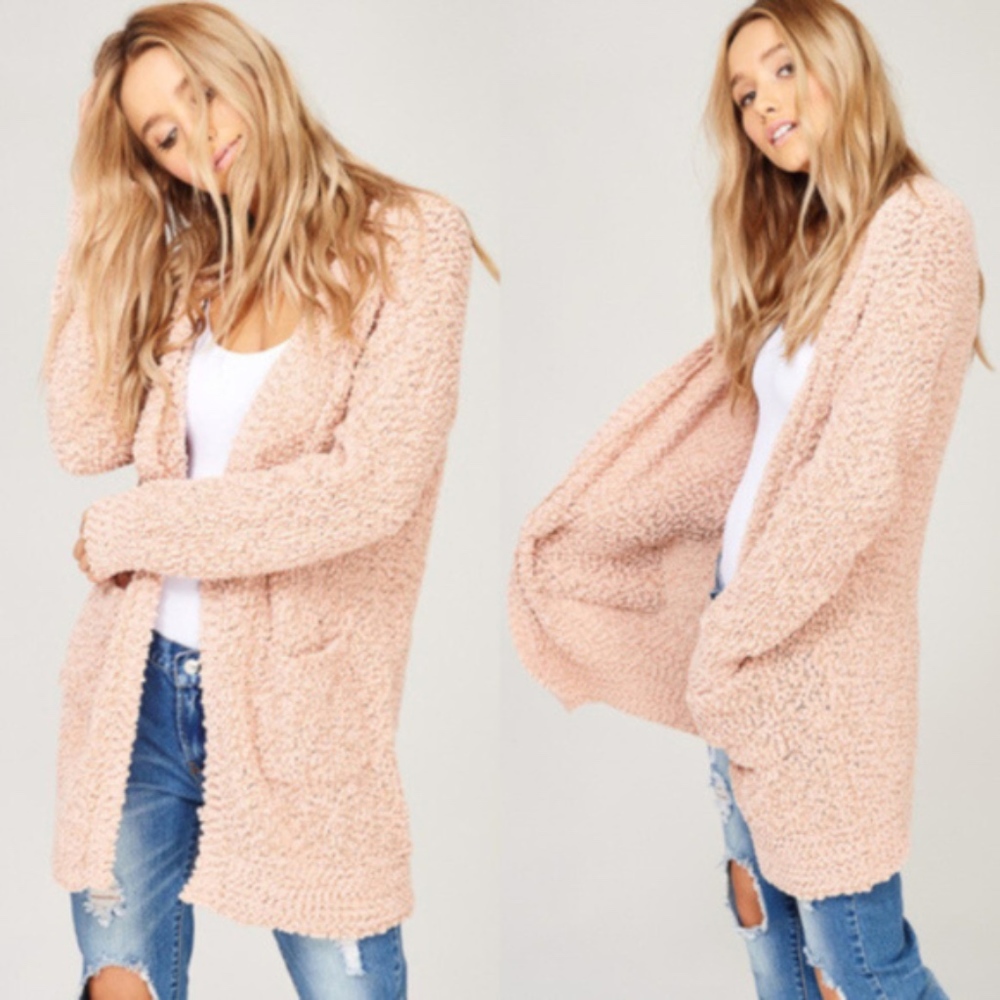 BLUSH Popcorn Cozy Pocket Open Cadigan - Picture 1 of 2